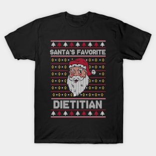 Santa's Favorite Dietitian // Funny Ugly Christmas Sweater // Dietician Holiday Xmas T-Shirt